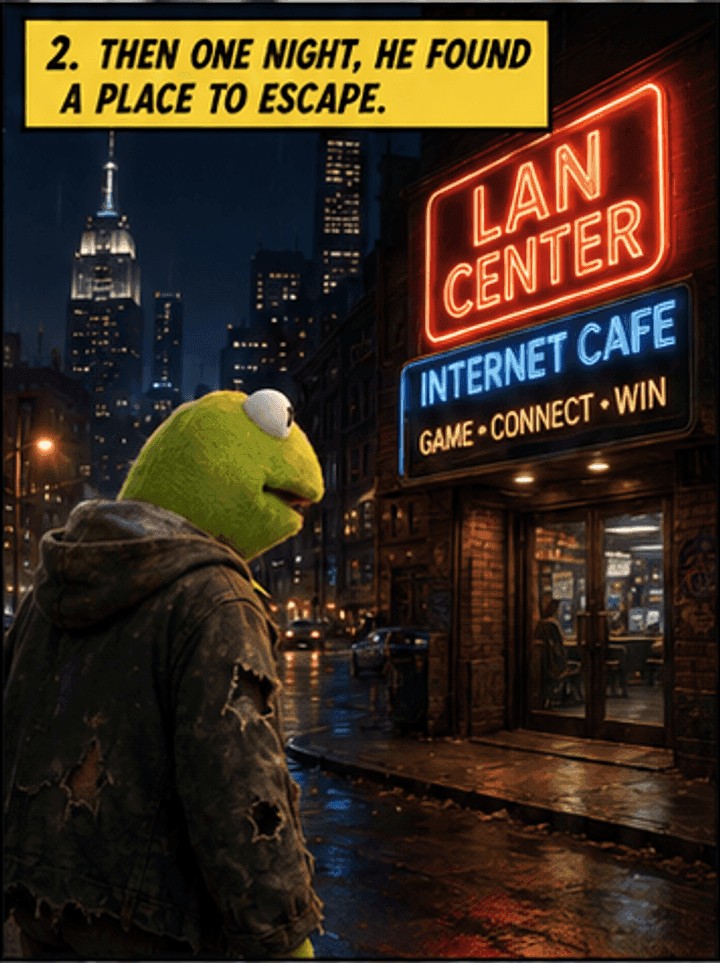 Chill Frog story panel 2